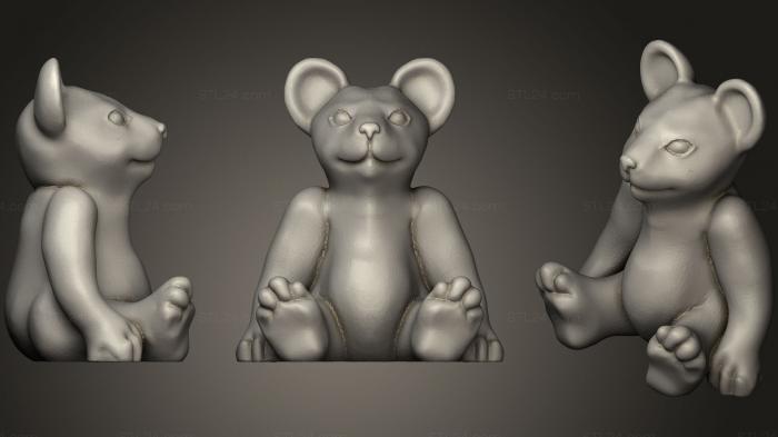 Игрушки (Мини-Плюшевый мишка 02, TOYS_0608) 3D модель для ЧПУ станка